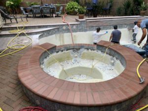 The Woodlands TX pool replastering