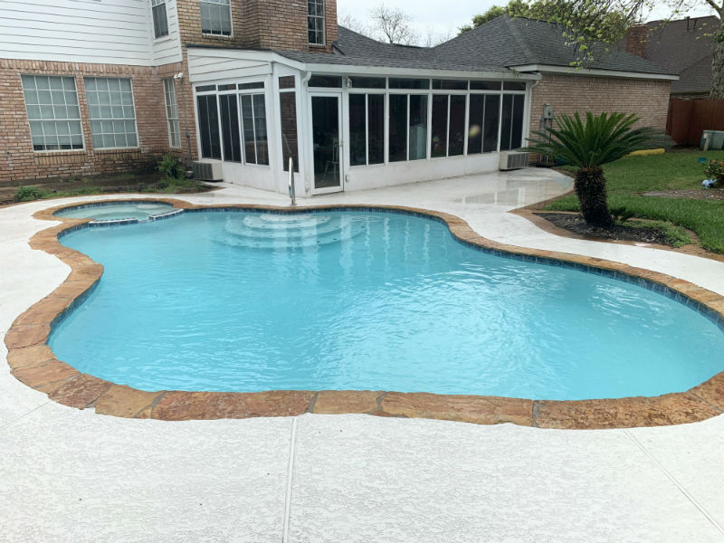 Pearland, TX concrete pool deck resurfacing