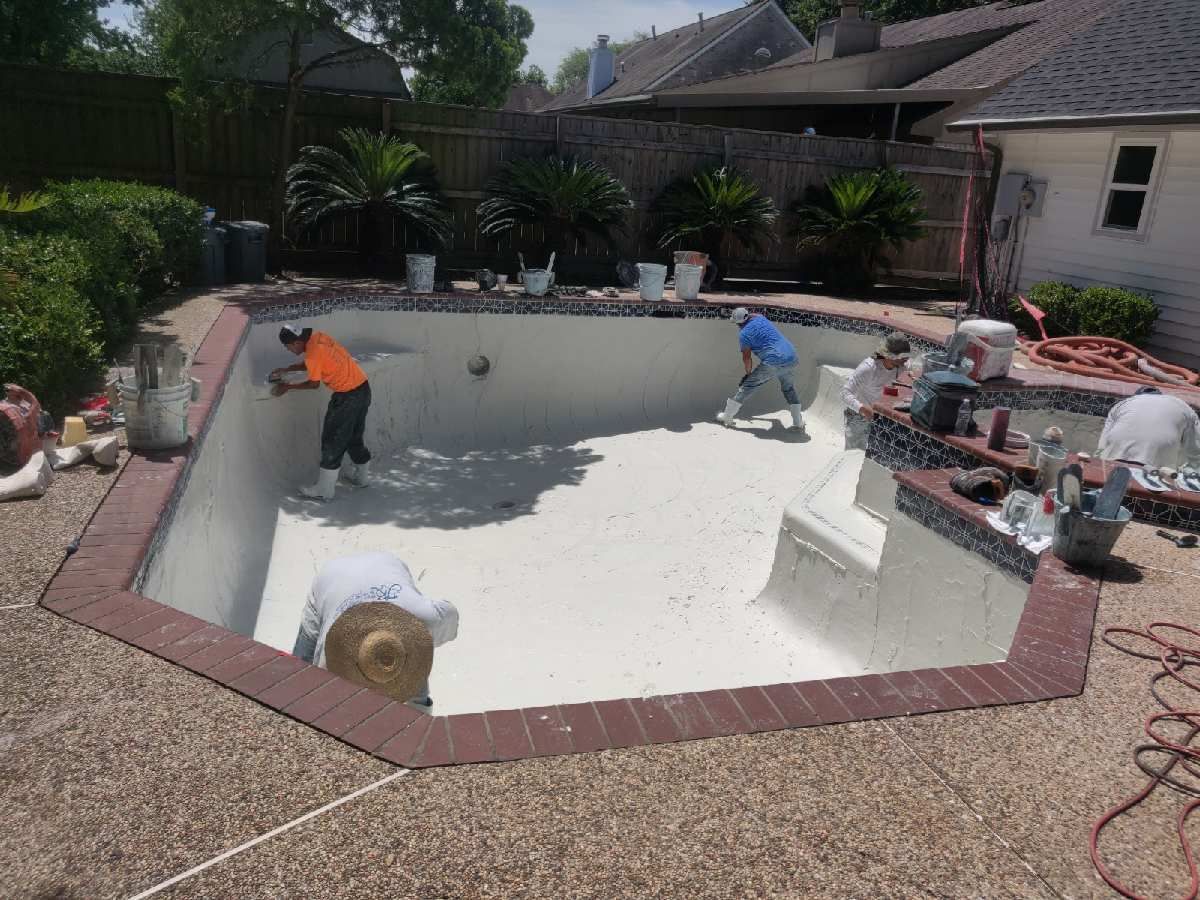 swimming pool replastering The Woodlands, TX